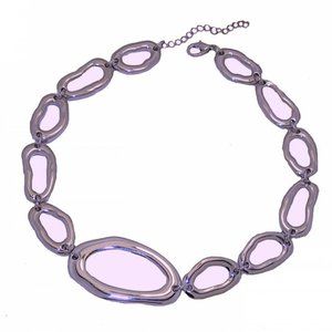 Smooth Polished Silver Necklace 17 inches NWT